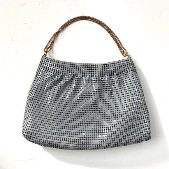 VTG Metal Mesh Evening Purse Handbag Creative Designs of Italy Gray Hong Kong - Picture 1 of 15